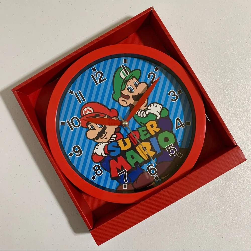 Nintendo Super Mario Bros. Mario & Luigi Analog Wall Clock-NIB